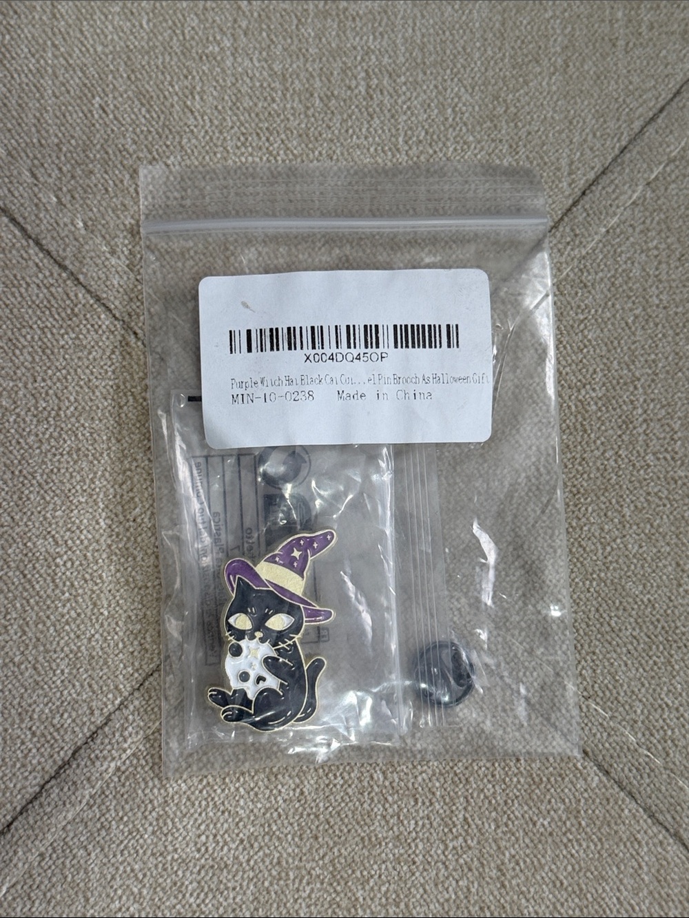 Black Cat Witch Halloween Enamel Lapel Pin
